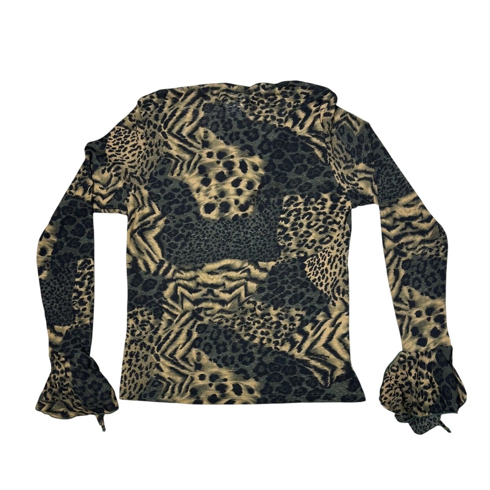 Used Rampage Clothing Co. Leopard Print Long Sleeve Top‎ Sz Large Excellent Cond - Picture 2 of 6